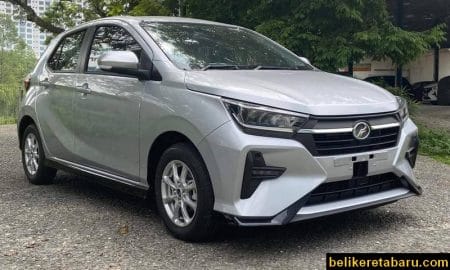Gambar Hadapan Tepi Perodua Axia Silver