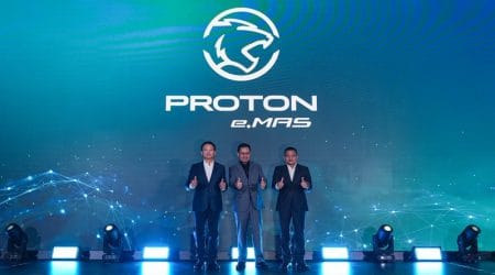 Logo dan jenama kereta elektrik Proton EV adalah e.MAS