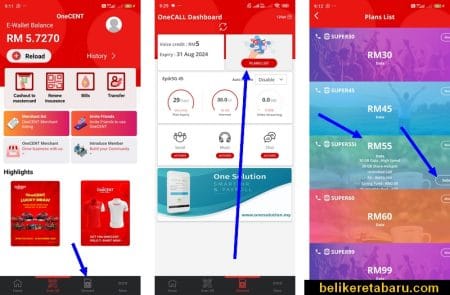 Cara langgan dan subscribe pakej plan simkad OneCALL