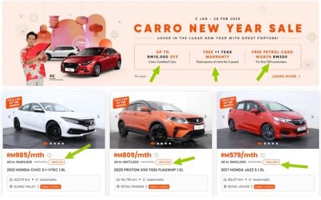 Beli kereta murah berkualiti di MyTukar (Carro) ketika promosi bulanan