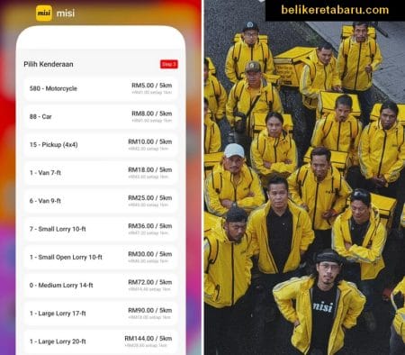 Kadar cas upah bagi rider runner untuk Misi Express