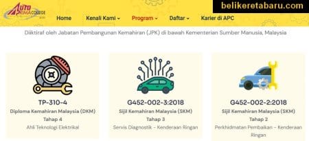 Program kursus kemahiran diploma automotif oleh TVET