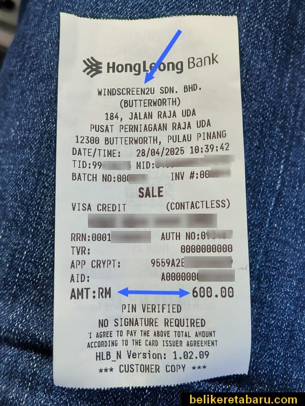 Bil bayaran tukar cermin kereta di Windscreen2U