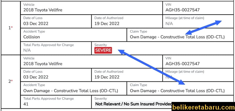 Jangan beli kereta Toyota Vellfire terpakai yang ada rekod Total Loss yang teruk