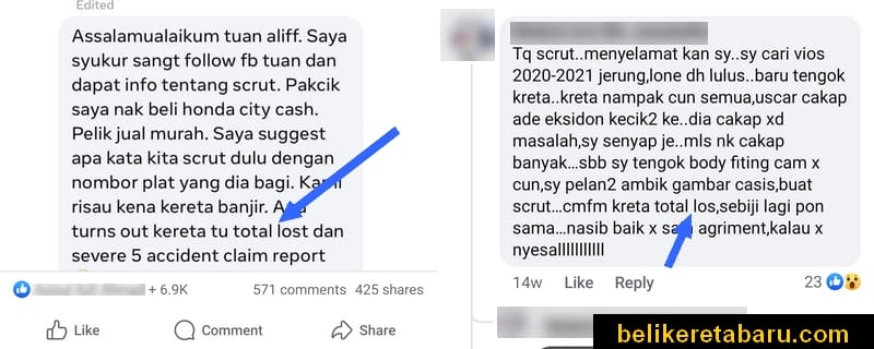Pengalaman hampir beli kereta accident kemalangan total loss selepas buat semakan SCRUT