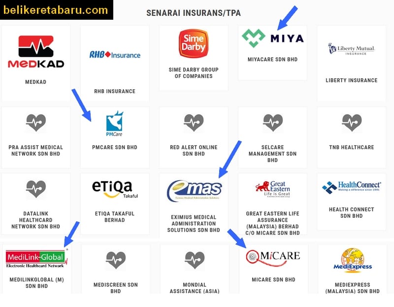 Senarai insurans TPA untuk claim bayaran bil perubatan di Malaysia