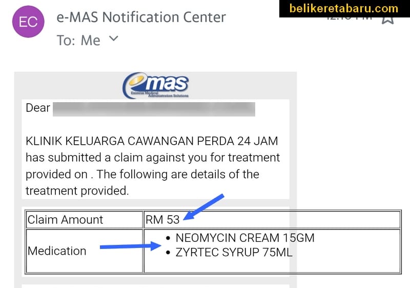 Bayaran caj outpatient klinik swasta guna We Kongsi TPA eMAS cuma RM10 sahaja