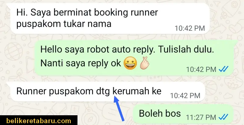 Runner puspakom datang ke rumah