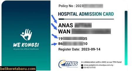 Langgan pakej perubatan WE KONGSI untuk anak dan isteri