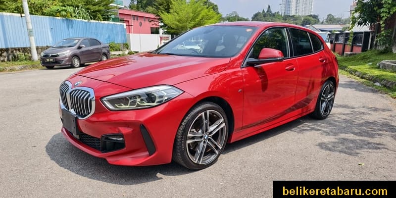 Kereta import terpakai recond BMW 118i M Sport warna merah