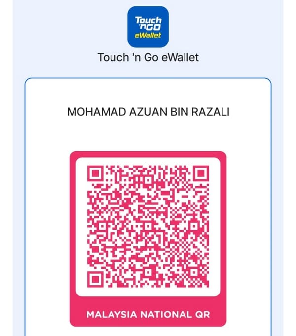 Akaun TnG Qr code untuk transfer duit